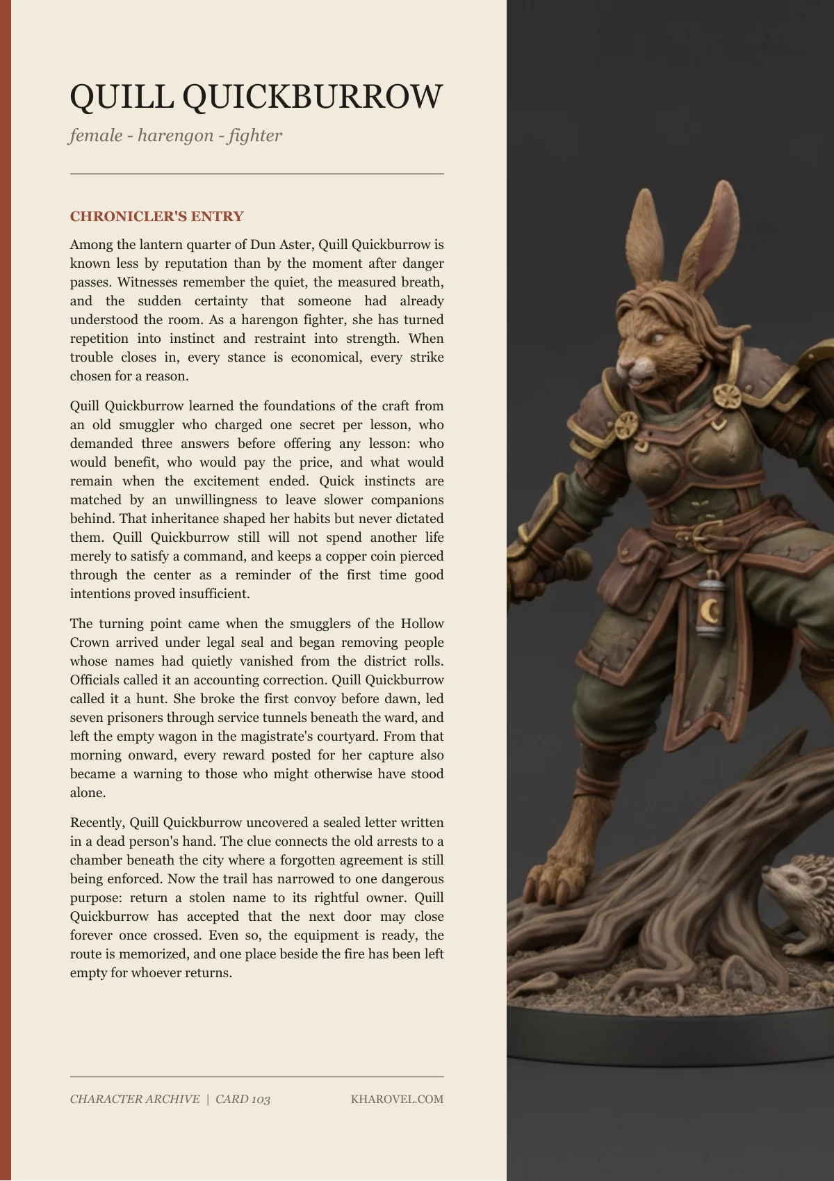 Quill Quickburrow — character lore PDF preview
