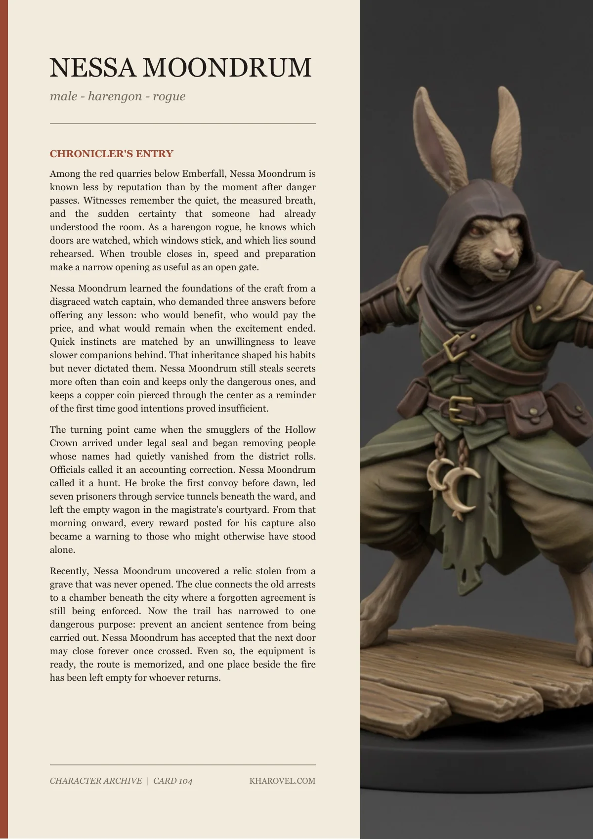 Nessa Moondrum — character lore PDF preview