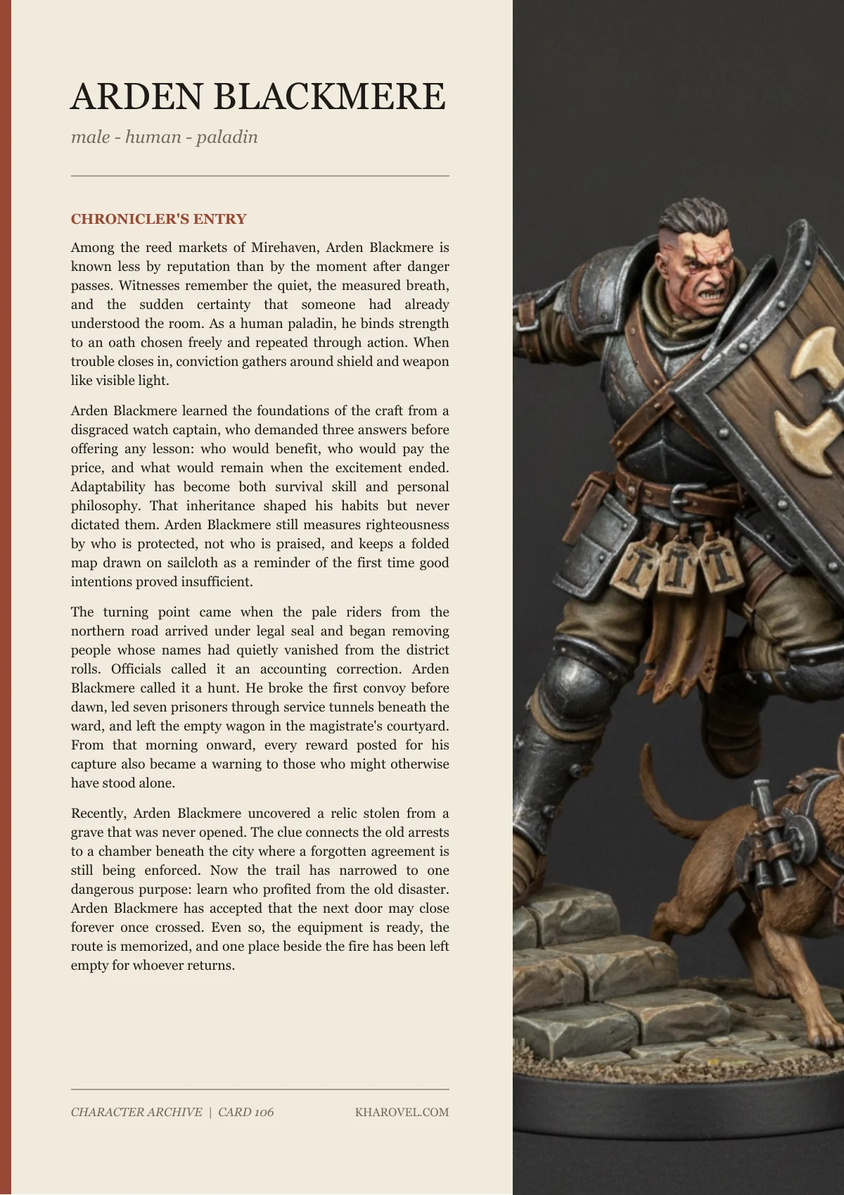 Arden Blackmere — character lore PDF preview