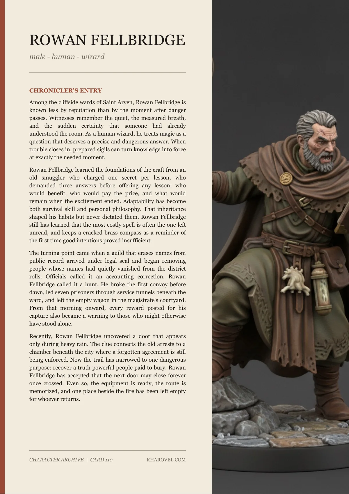 Rowan Fellbridge — character lore PDF preview