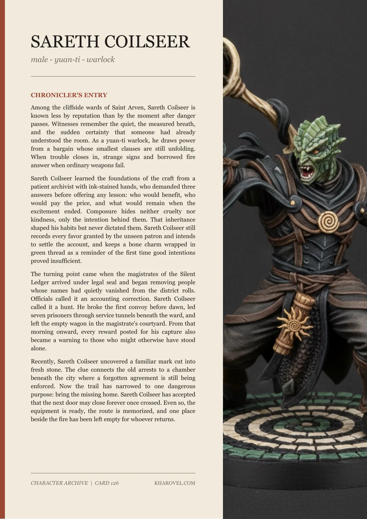 Sareth Coilseer — character lore PDF preview