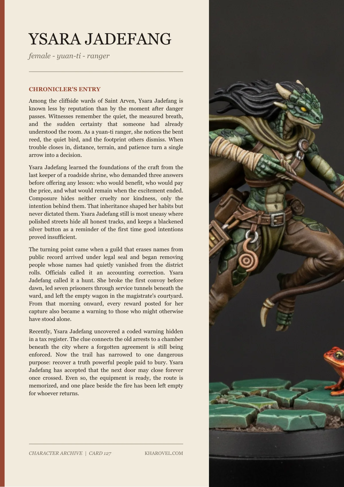 Ysara Jadefang — character lore PDF preview
