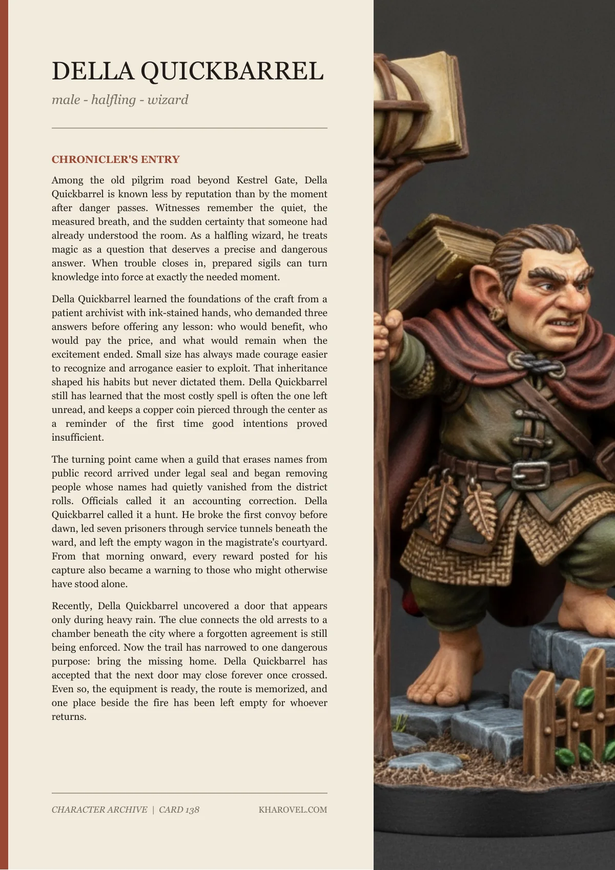 Della Quickbarrel — character lore PDF preview