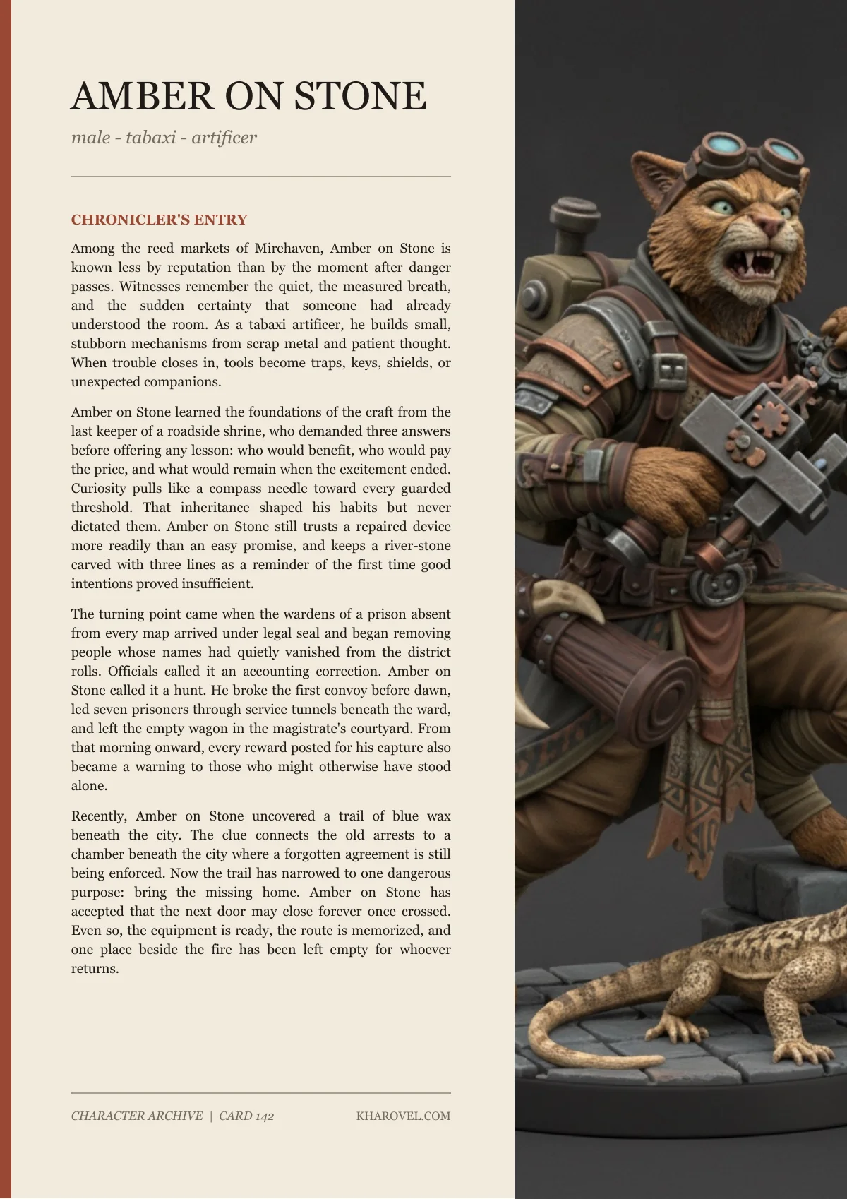Amber On Stone — character lore PDF preview