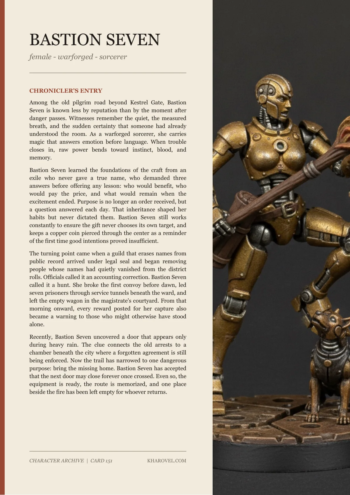 Bastion Seven — character lore PDF preview