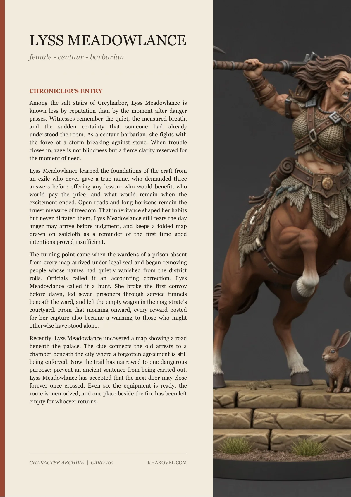 Lyss Meadowlance — character lore PDF preview