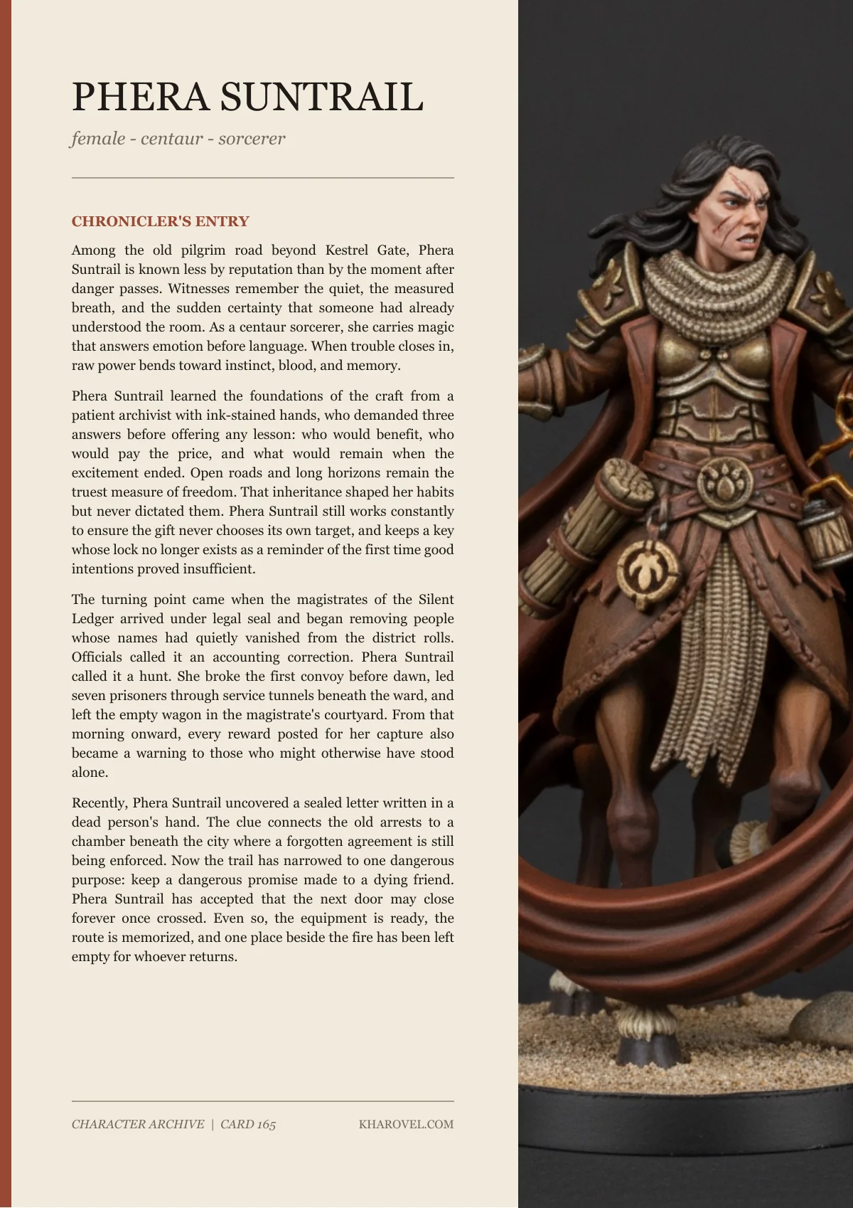 Phera Suntrail — character lore PDF preview