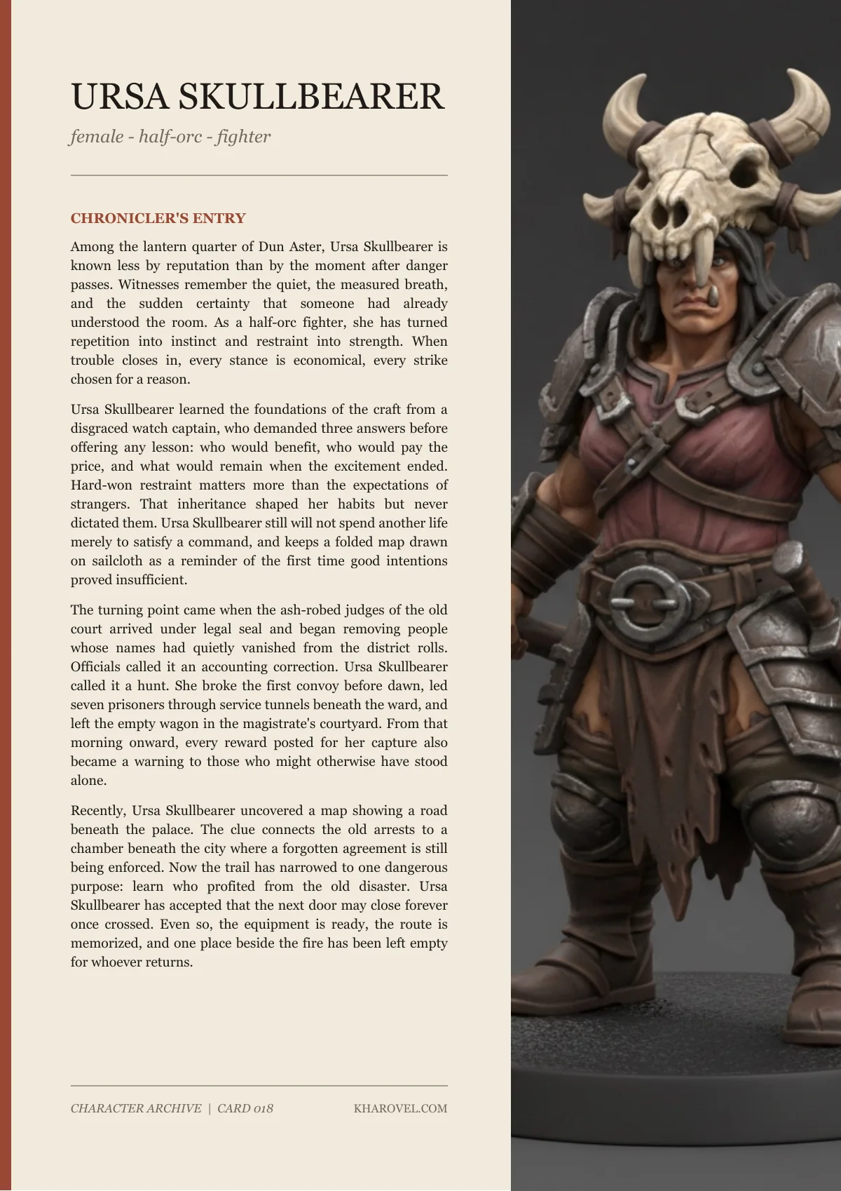 Ursa Skullbearer — character lore PDF preview