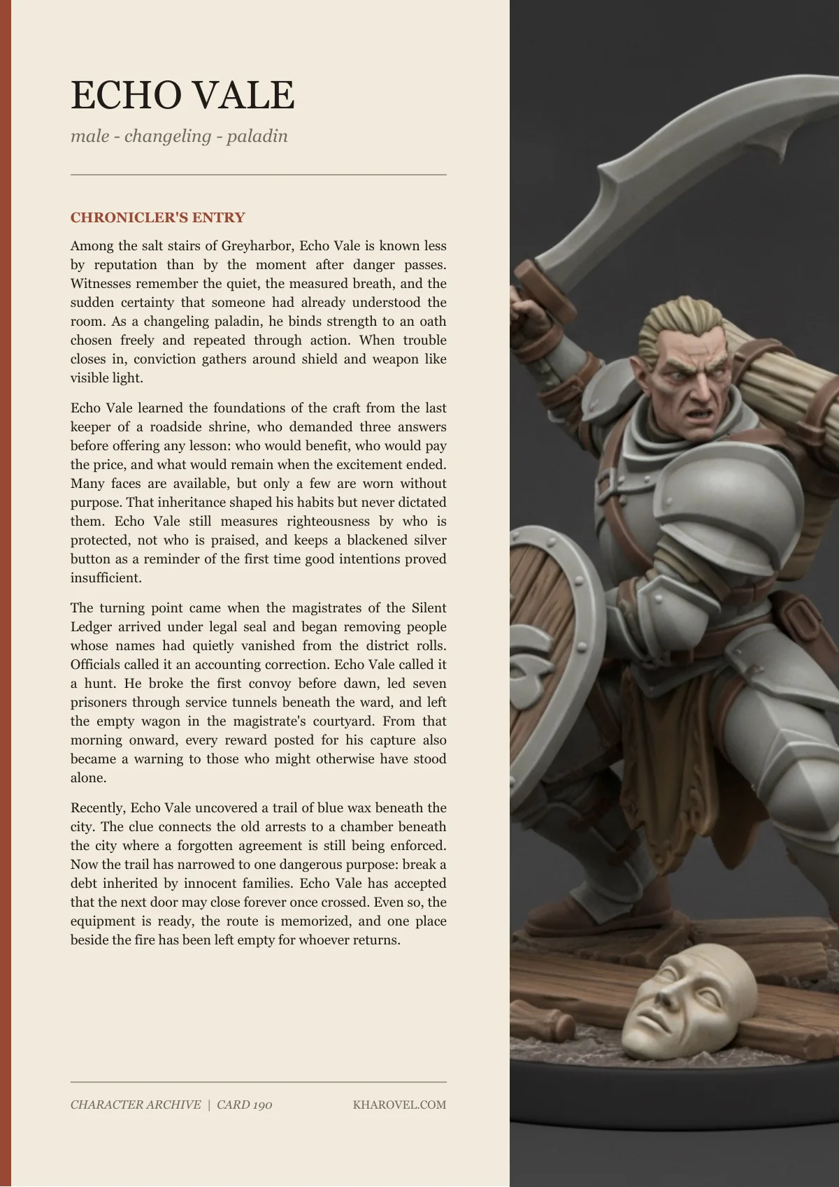 Echo Vale — character lore PDF preview