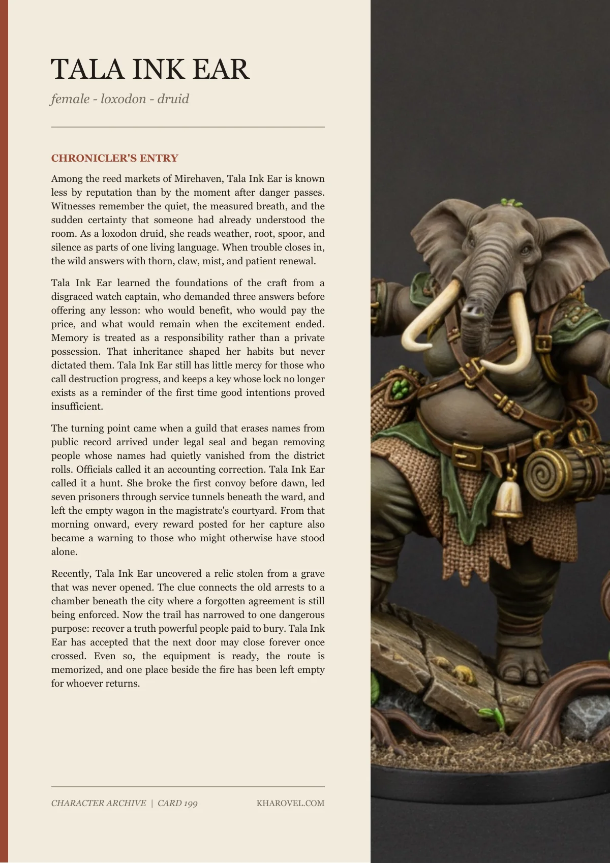 Tala Ink Ear — character lore PDF preview