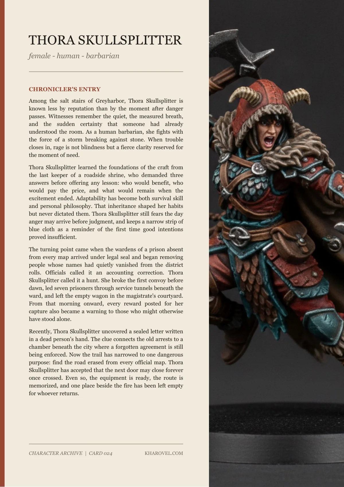 Thora Skullsplitter — character lore PDF preview