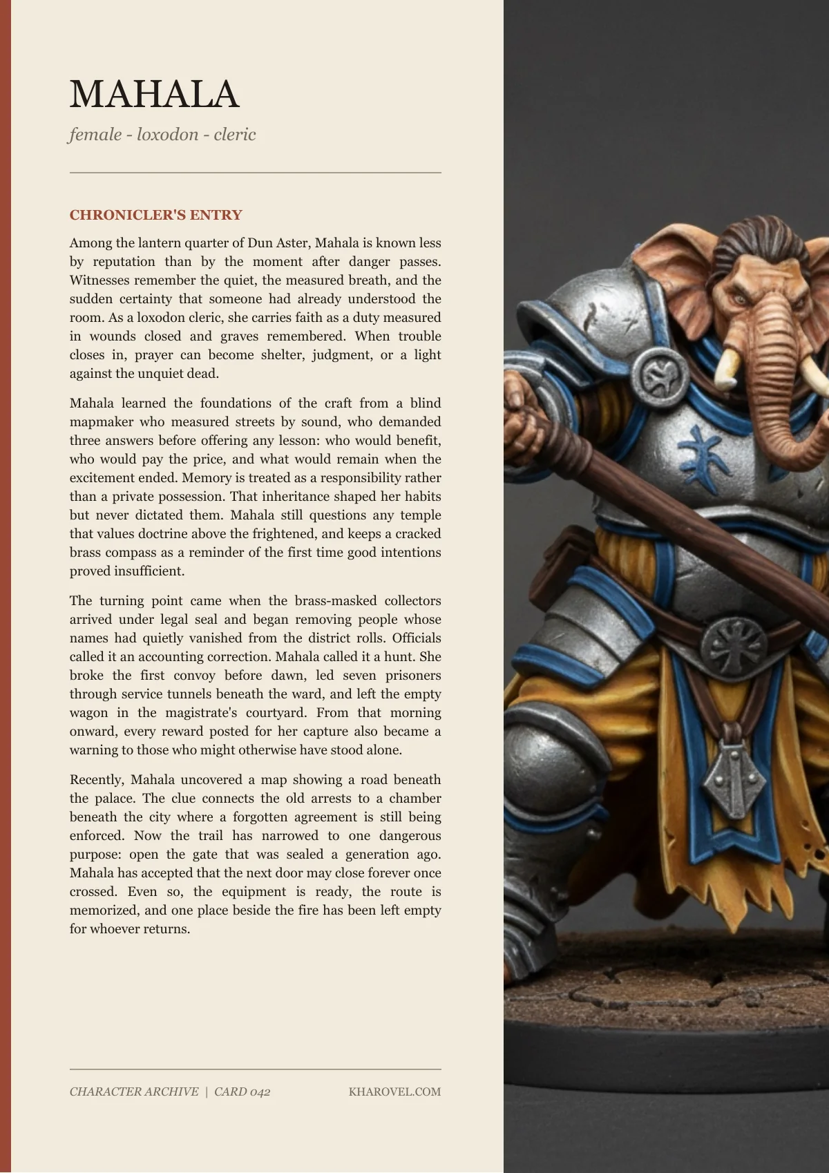 Mahala — character lore PDF preview