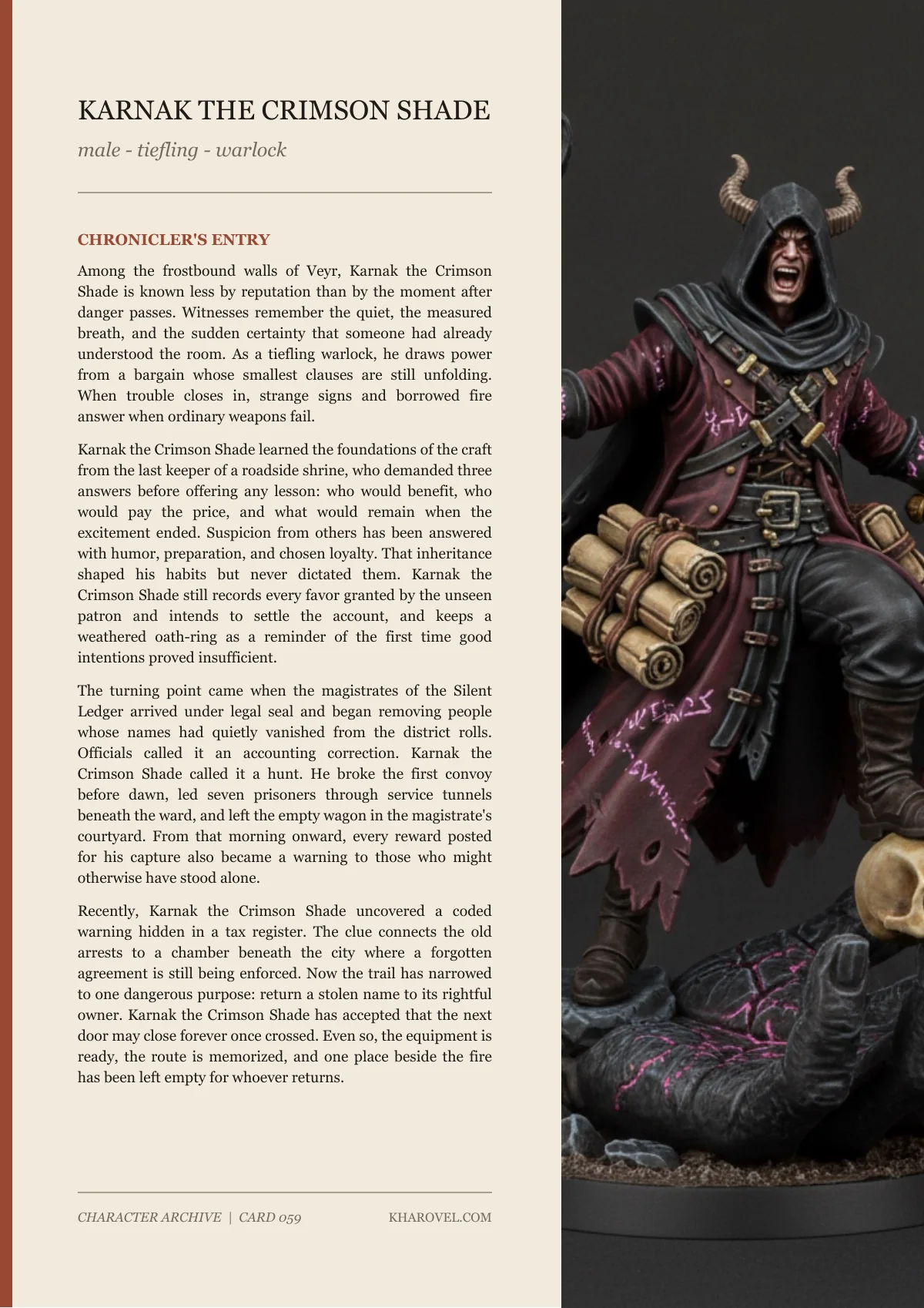 Karnak The Crimson Shade — character lore PDF preview