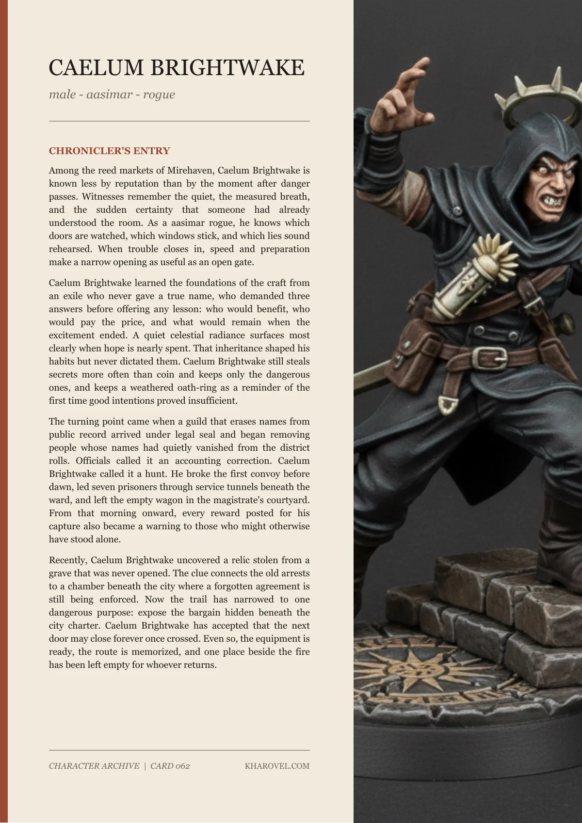 Caelum Brightwake — character lore PDF preview
