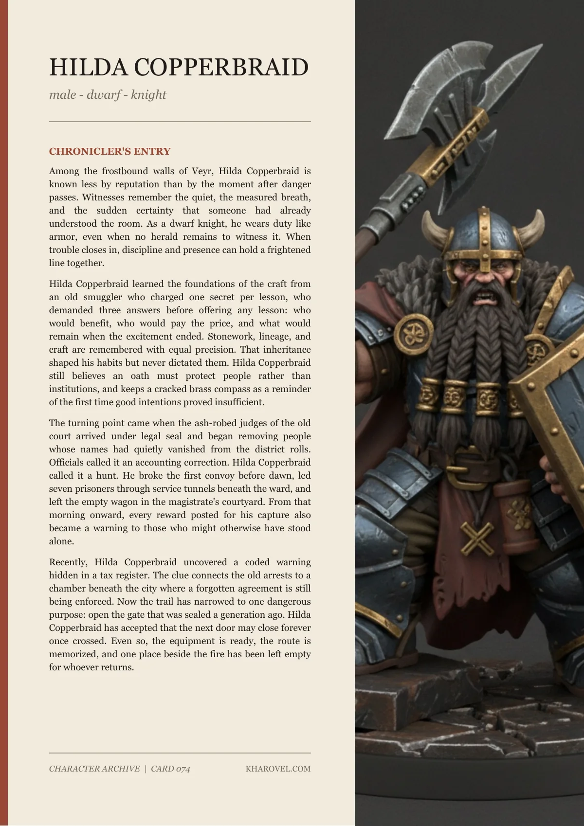 Hilda Copperbraid — character lore PDF preview