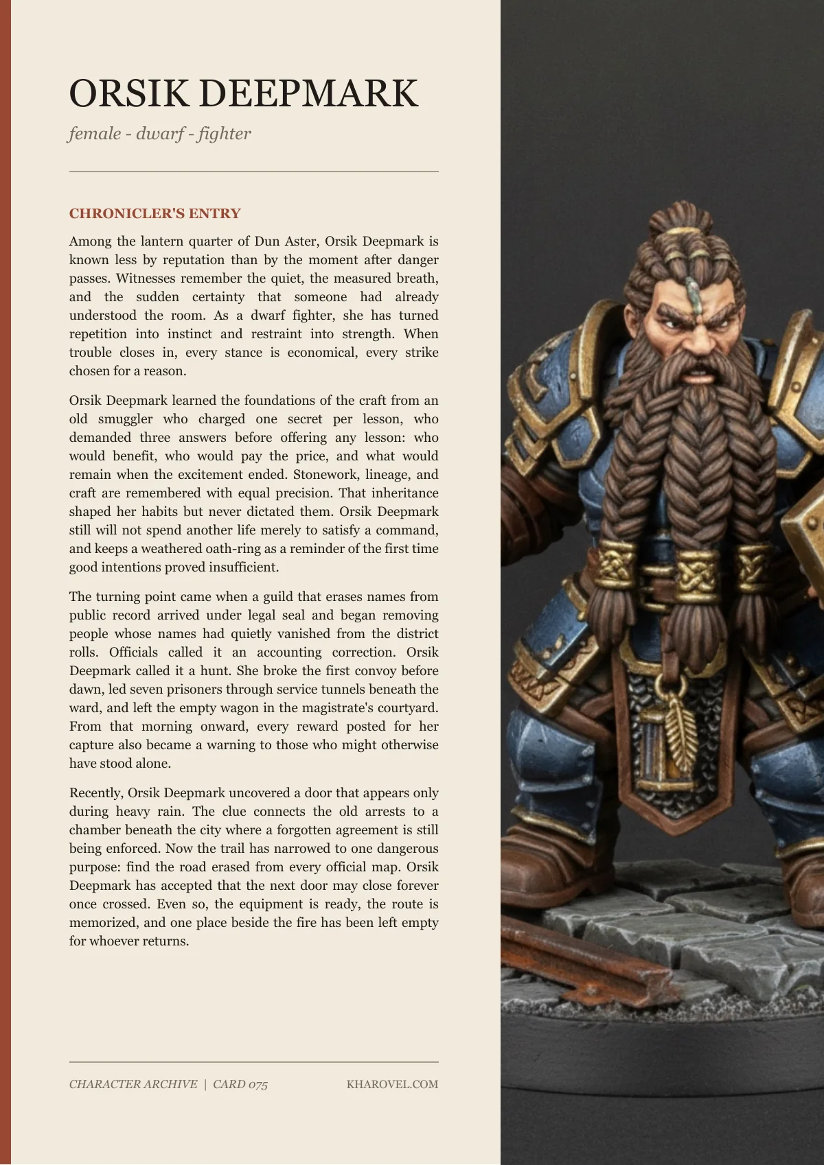 Orsik Deepmark — character lore PDF preview