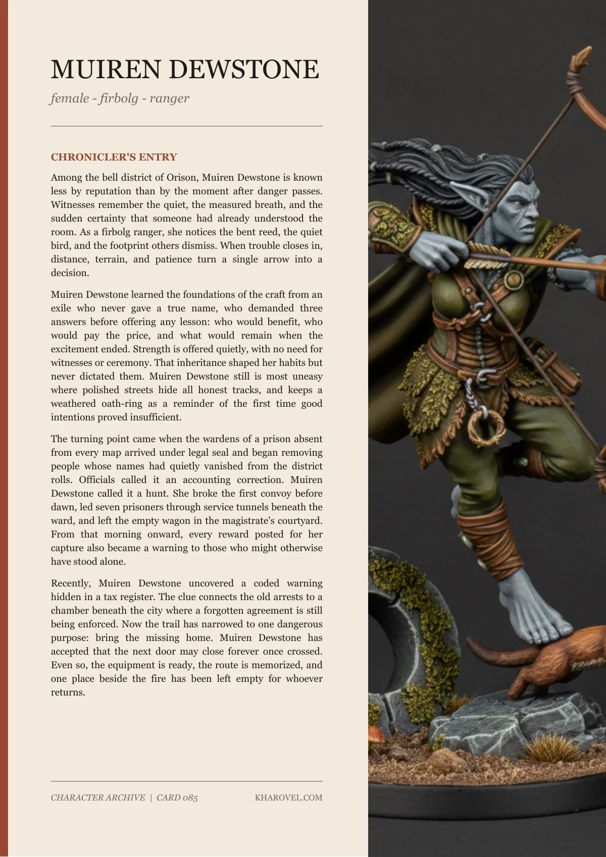 Muiren Dewstone — character lore PDF preview