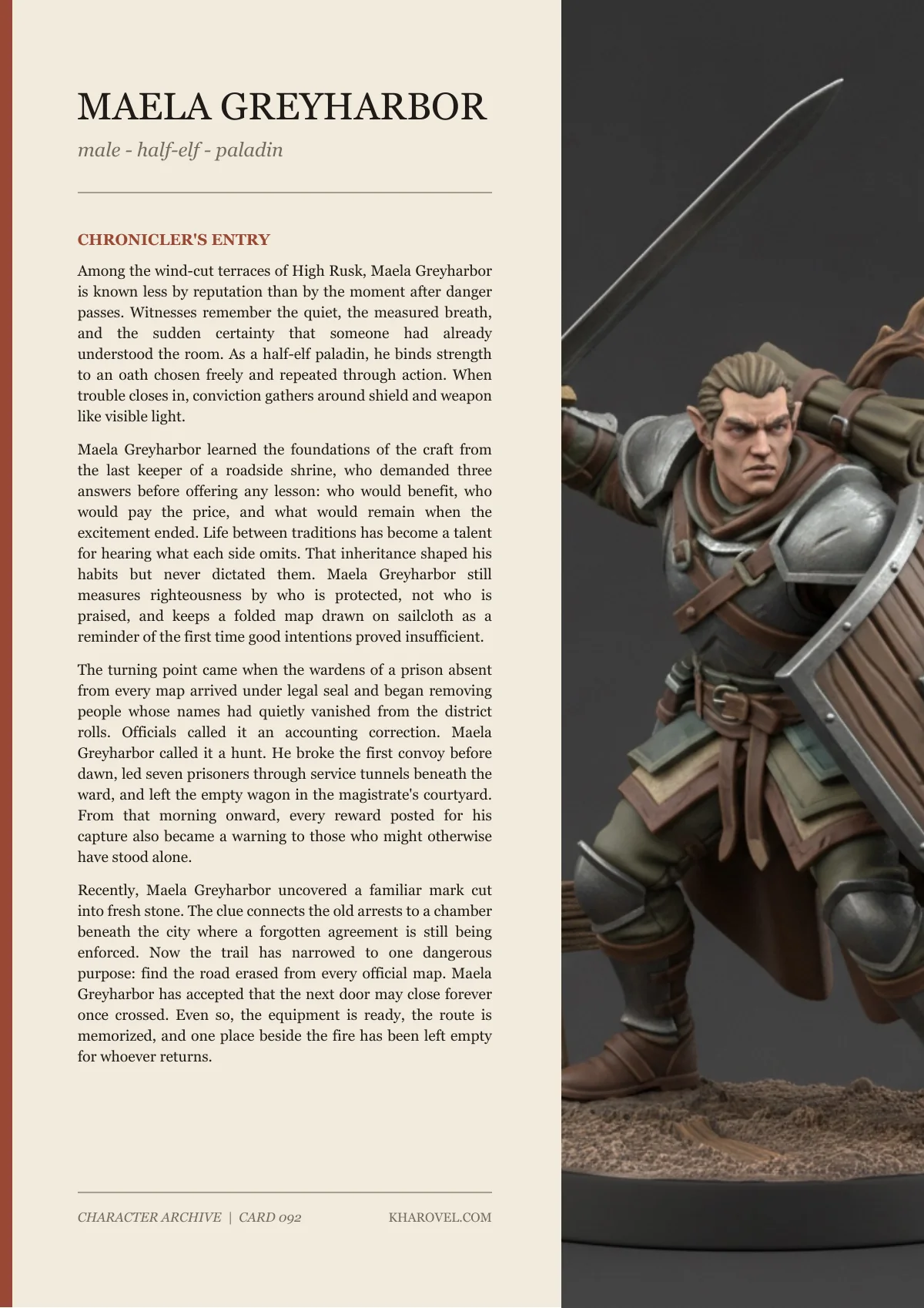 Maela Greyharbor — character lore PDF preview